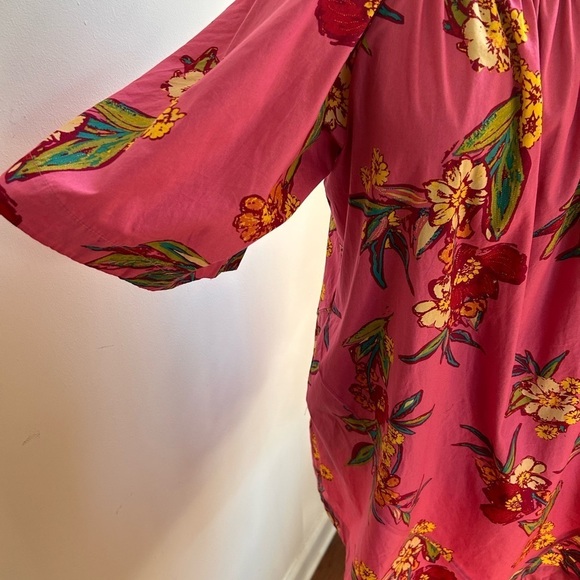 NWT FREE PEOPLE JODIE COTTON PRINTED TUNIC SIZE L COLOR:SUNRISE COMBO - Picture 6 of 11